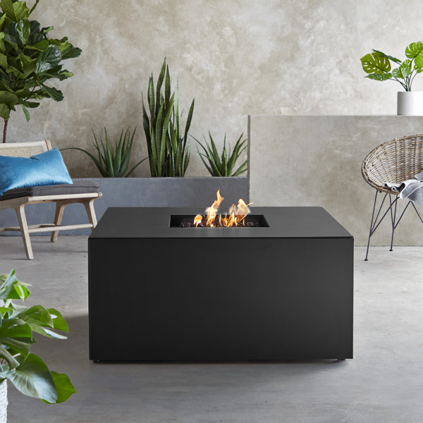 Real Flame Foyer de table carré au propane en métal 42 po avec